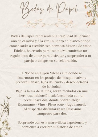 Gift Card Bodas de Papel - Imagen 2